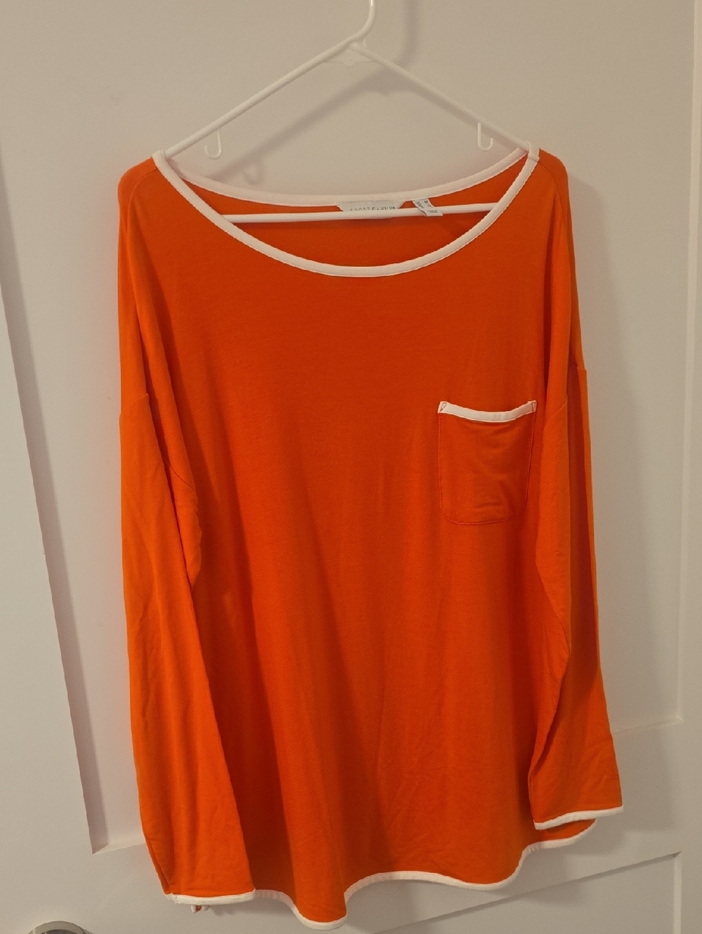 Sport Savvy Bright Orange Long Sleeve Top with White Trim